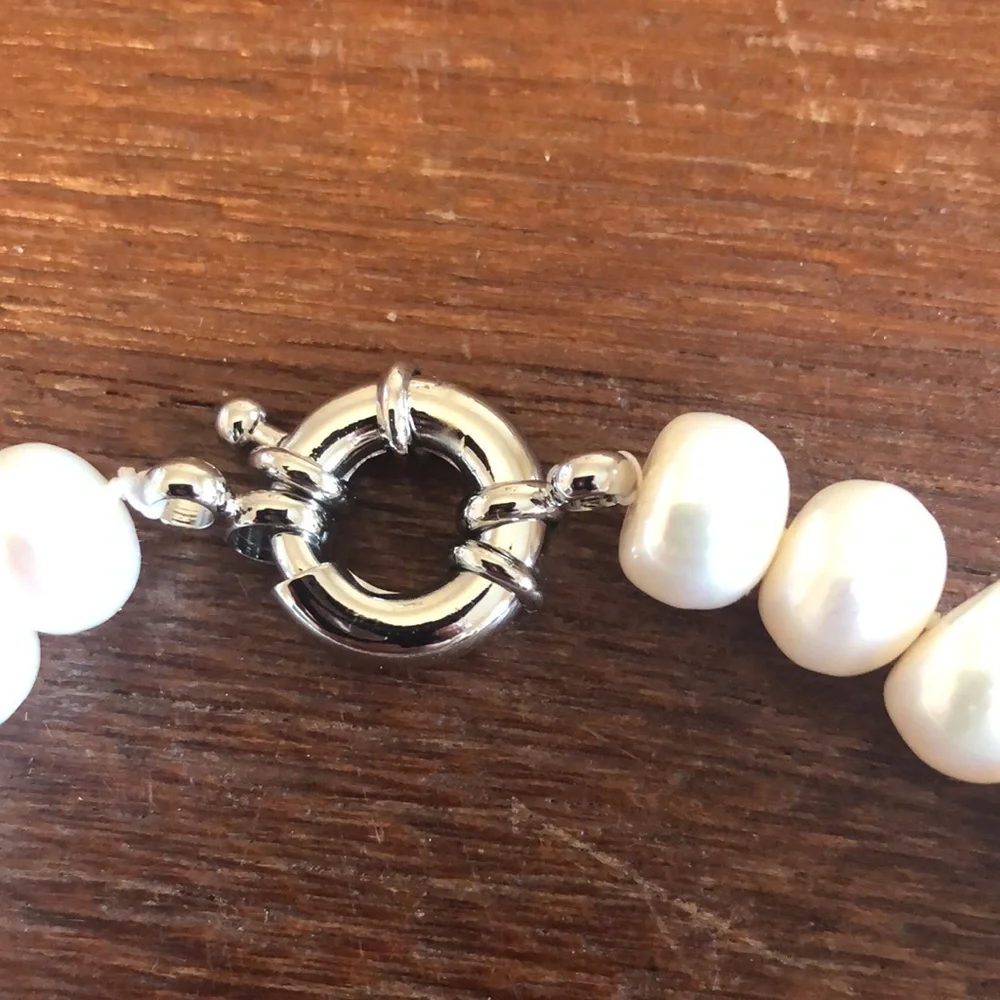Vintage Natural Freshwater Pearl Necklace Baroque Style Bridal Layered Gift